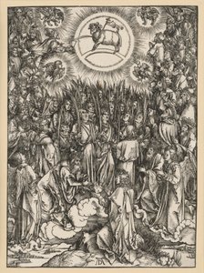 Die Anbetung des Lammes auf dem Berg Zion (Apokalypse) von Albrecht Dürer