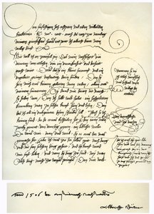 Entwurf von Albrecht Dürers Widmung an Bilibald Pirckheimer, ca. 1523