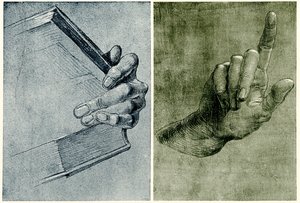 Hand mit Buch von Albrecht Dürer