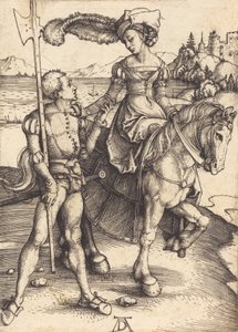 Dame zu Pferd und der Landsknecht, ca. 1497