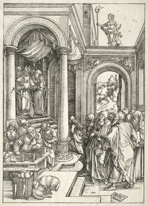 Leben der Jungfrau: Darstellung der jungen Jungfrau im Tempel, 1504-1505