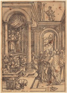 Mariens Tempelgang, Blatt 6 der Folge "Das Marienleben" von Albrecht Dürer