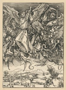Michaels Kampf mit dem Drachen (Apokalypse) von Albrecht Dürer