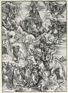 Offenbarung des Johannes: Tier mit Widderhörnern, 1511 von Albrecht Dürer