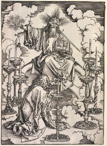 Offenbarung des Johannes: Johannes betrachtet die sieben Leuchter, 1511 von Albrecht Dürer