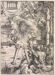 Offenbarung des Johannes: Johannes verschlingt die Bücher von Albrecht Dürer