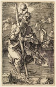 Heiliger Christophorus nach rechts gewandt von Albrecht Dürer