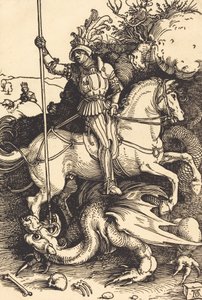 Heiliger Georg tötet den Drachen, 1501-1504 von Albrecht Dürer