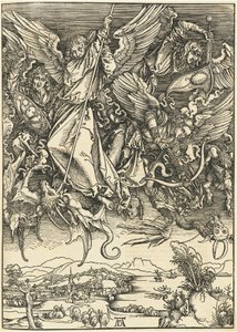 Der heilige Michael kämpft gegen den Drachen