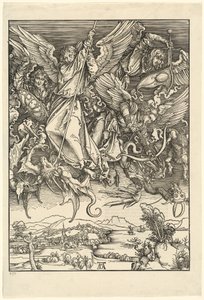 Der heilige Michael kämpft gegen den Drachen