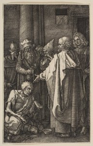 Heiliger Petrus und Heiliger Johannes am Tempeltor, aus "Die Passion" von Albrecht Dürer