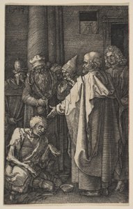 Heiliger Petrus und Heiliger Johannes am Tempeltor, aus "Die Passion" von Albrecht Dürer