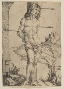 Der heilige Sebastian an die Säule gebunden von Albrecht Dürer