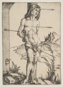 Heiliger Sebastian an die Säule gebunden, ca. 1499
