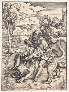 Samson zerreißt den Löwen