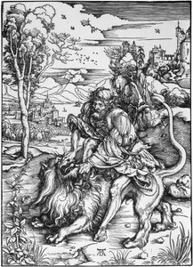 Samson tötet den Löwen von Albrecht Dürer