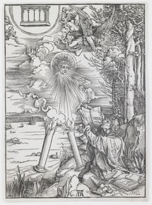 St. Johannes, der das Buch verschlingt, aus „Die Apokalypse“