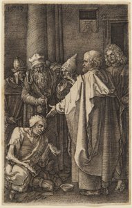 St. Peter und St. Johannes heilen den Krüppel (#16 aus der Gravierten Passion)