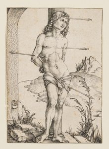 St. Sebastian an eine Säule gebunden