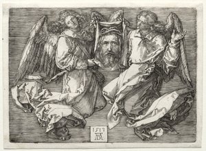 Schweißtuch von zwei Engeln gehalten von Albrecht Dürer