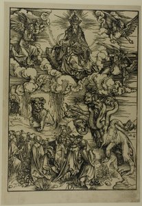 Das Tier mit zwei Hörnern wie ein Lamm, aus der Apokalypse von Albrecht Dürer