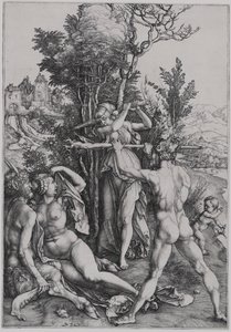 Der Kampf der Tugend und des Vergnügens in Anwesenheit von Herkules (Herkules am Scheideweg) von Albrecht Dürer