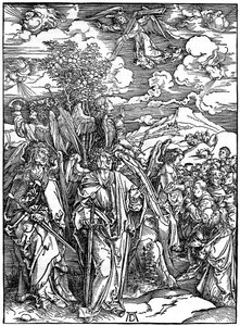 Die vier Engel, die die Winde halten, 1498 von Albrecht Dürer