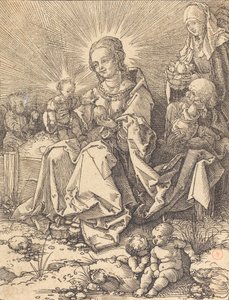 Die Heilige Familie auf einer grasbewachsenen Bank, 1526 von Albrecht Dürer