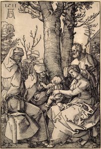Die Heilige Familie mit Joachim und Anna unter einem Baum von Albrecht Dürer