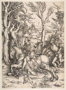 Der Ritter und der Mann in Rüstung von Albrecht Dürer