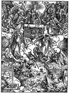 Die Öffnung des siebten Siegels, Die sieben Engel mit den Trompeten, 1498, 1936 von Albrecht Dürer
