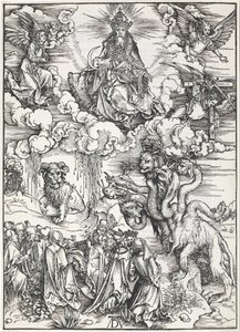Das siebenköpfige Tier und das Tier mit Lammhörnern von Albrecht Dürer
