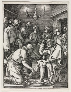 Die kleine Passion: Christus wäscht die Füße des heiligen Petrus von Albrecht Dürer