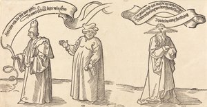 Der Lehrer, der Geistliche und die Vorsehung, wahrscheinlich 1526 von Albrecht Dürer