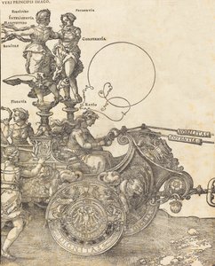 Der Triumphwagen von Maximilian I. Der große Triumphwagen [Platte 2 von 8], 1523 Lateinische Ausgabe