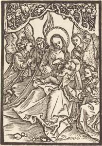 Die Jungfrau stillt das Christkind mit vier Engeln von Albrecht Dürer