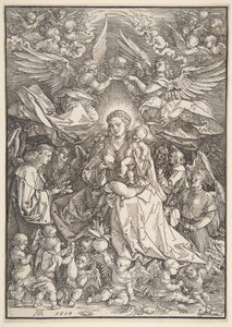 Die Jungfrau umgeben von vielen Engeln von Albrecht Dürer