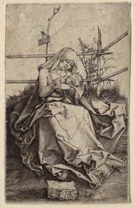 Die Jungfrau und das Kind auf einer grasbewachsenen Bank von Albrecht Dürer
