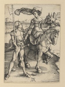Die junge Dame zu Pferd und der Landsknecht von Albrecht Dürer