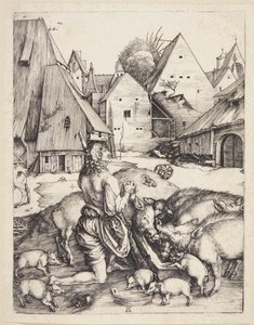 Der verlorene Sohn unter den Schweinen von Albrecht Dürer