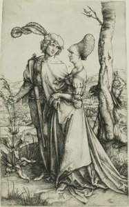 Junges Paar von Tod bedroht (Der Spaziergang) von Albrecht Dürer