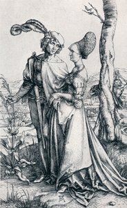Junges Paar von Tod bedroht oder Der Spaziergang, 1495