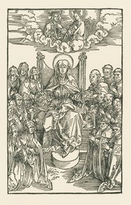 Birgitta umgeben von Nonnen und Mönchen