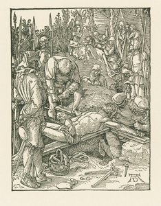Christus wird ans Kreuz genagelt von Albrecht Dürer or Duerer