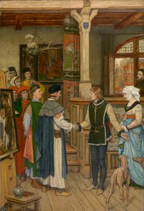 Die Magistrate besuchen die Werkstatt von Jan van Eyck