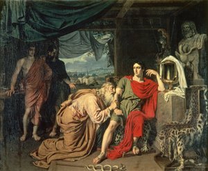 König Priamos bittet Achilles um die Rückgabe von Hektors Leiche, 1824