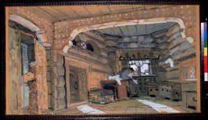 Bühnenbildentwurf für die Oper Die Pskowiterin von N. Rimski-Korsakow von Aleksandr Jakovlevic Golovin