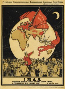 Der 1. Mai. Arbeiter haben nichts zu verlieren, aber sie haben die ganze Welt zu gewinnen - Apsit, Alexander Petrovich - 1919 - Russische Staatsbibliothek, Moskau