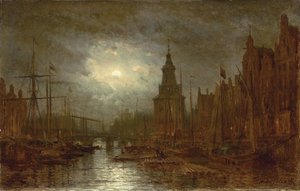 Amsterdam bei Nacht, 1870er Jahre von Aleksei Petrovich Bogolyubov