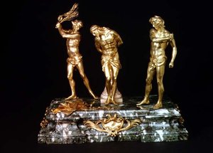 Geißelung Christi, Mitte 17. Jahrhundert (vergoldete Bronze)